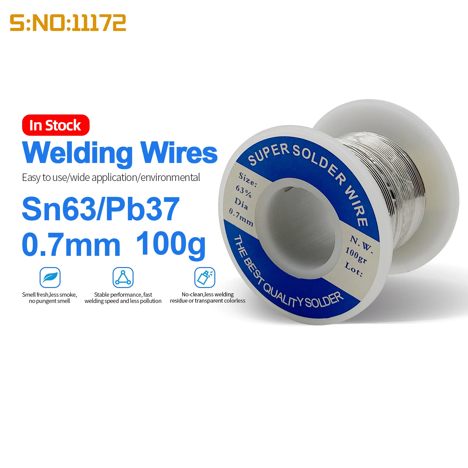 Welding wire 0.7mm 100g Sn63Pb37 Flux Rosin Activated Cored tin soldering tin 63%