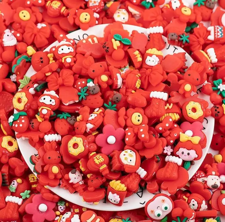 100pcs Pack Mixture Cartoon Resin Charms DIY Cream Glue Phone Shell Charms Cups Decoration Charms