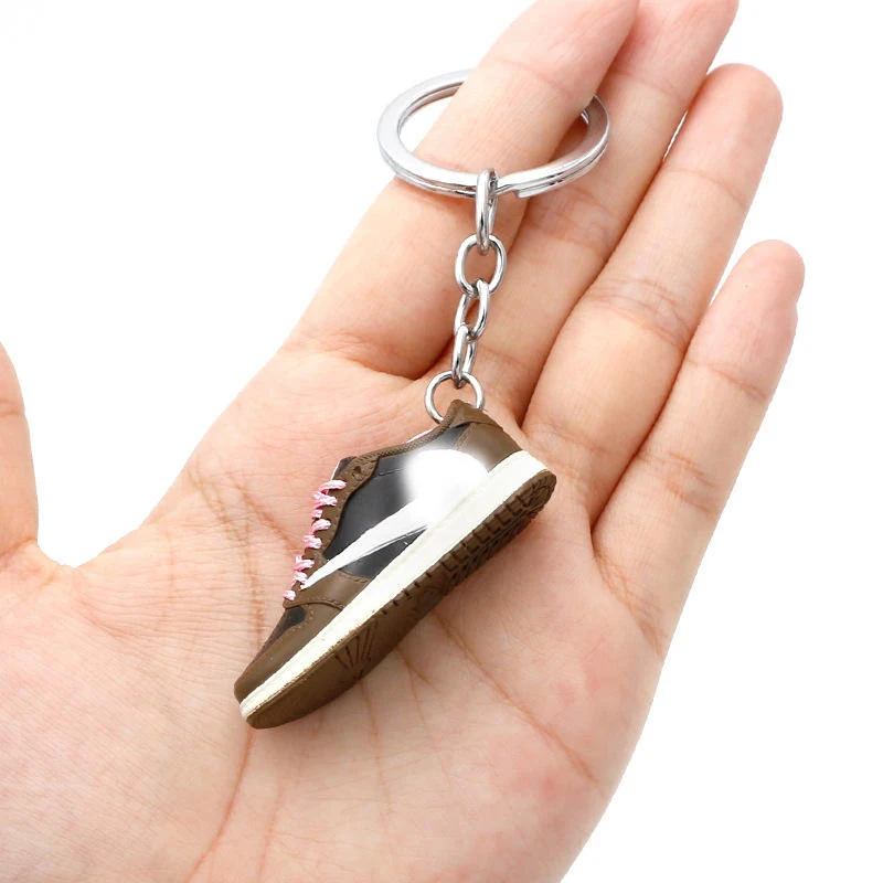 Mini sneaker Keychain  Co-branded Sneaker Bag Pendant Models Shoe 3D PVC Sneaker aj dunk Keychain