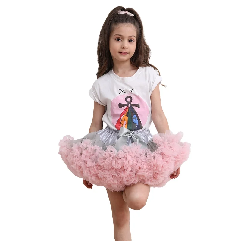 
2021 hot selling low price ballet fashion dance wear baby girls tutu skirt ballerina pettiskirt layer 