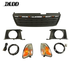 Body Kit Modified Black Front Grille With Grille Light Fit For LandCrusier LC100 1998-2006