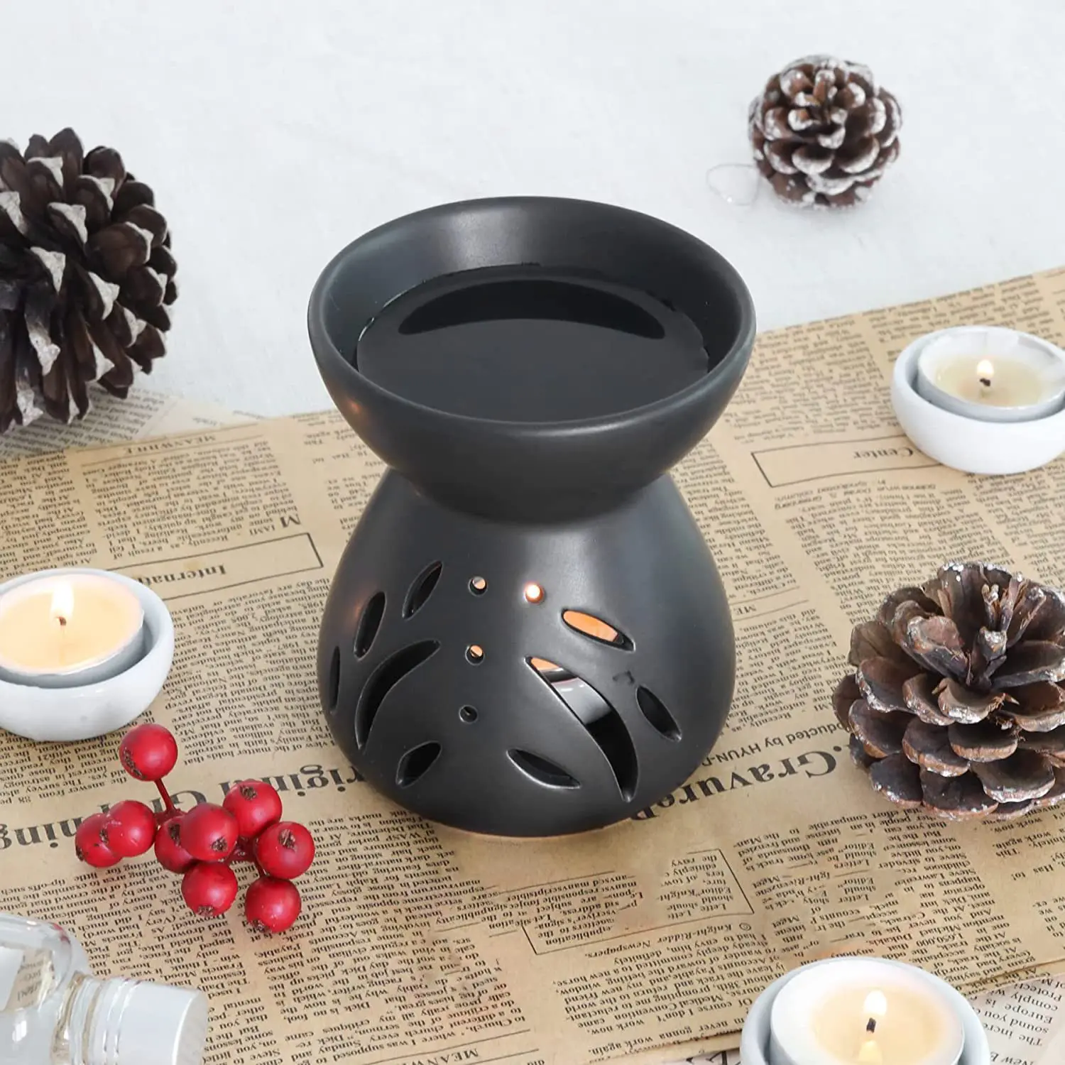 big capacity scented Aromatherapy Aroma Burner ceramic oil diffuser wax melts home fragrance oil warmer soy wax melt oil burner