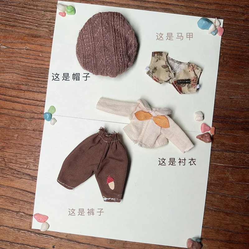 16cm Doll Clothes Suit Cute Princess Dress for 1/8 BJD Doll Ob11 T-shirt Hoodies Pants Suit Sweater Skirt DIY Doll Accessories