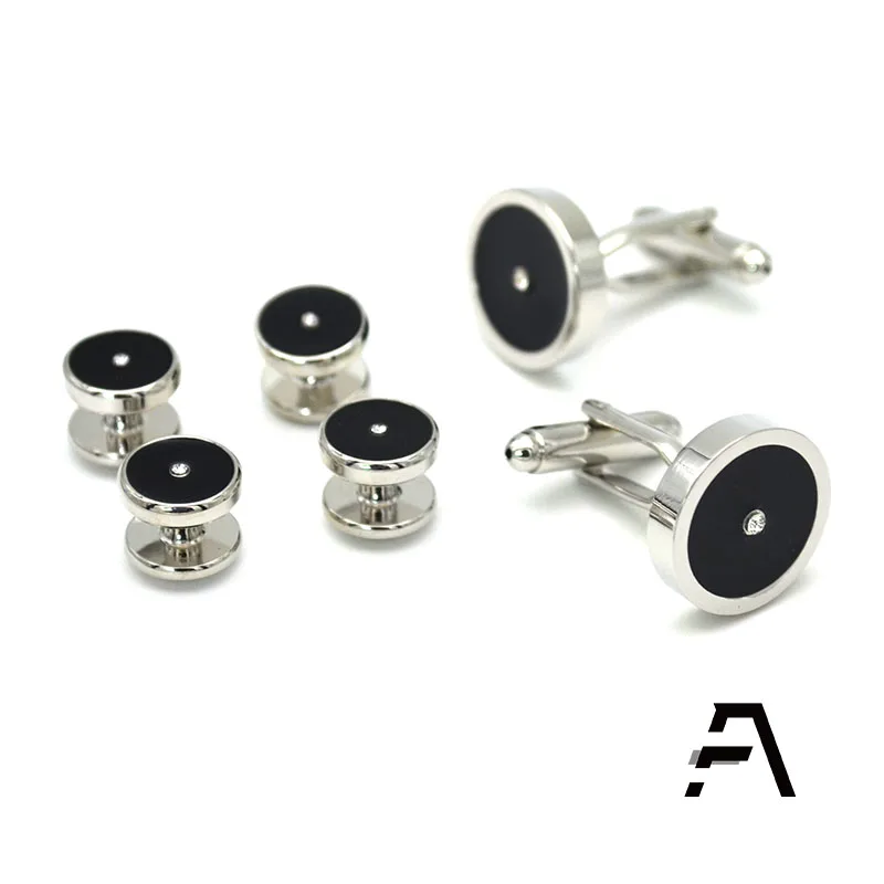 Hot Sale Classical Mens Cufflinks and Studs Set Tuxedo Shirts for Business