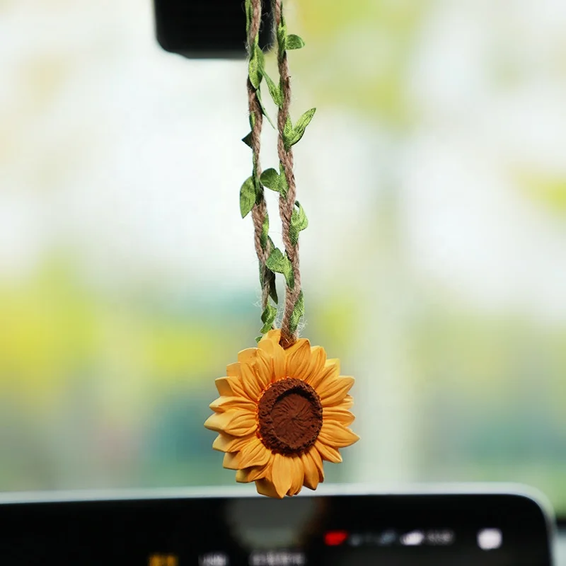 Auto Decoration Supplies Creative Hanging Sunflower Car Pendant Ins Fresh Flower Fragrance Plaster Car Aromatherapy