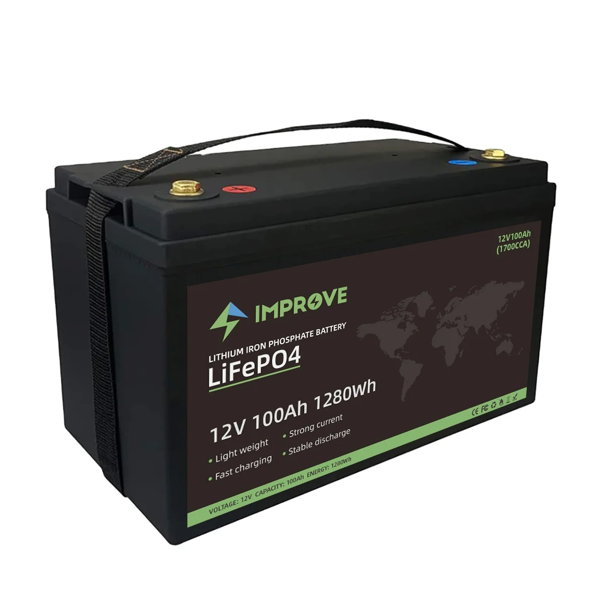 12V 100AH 1700cca Start lithium ion battery 1700a 12v100ah lifepo4 boat starter battery