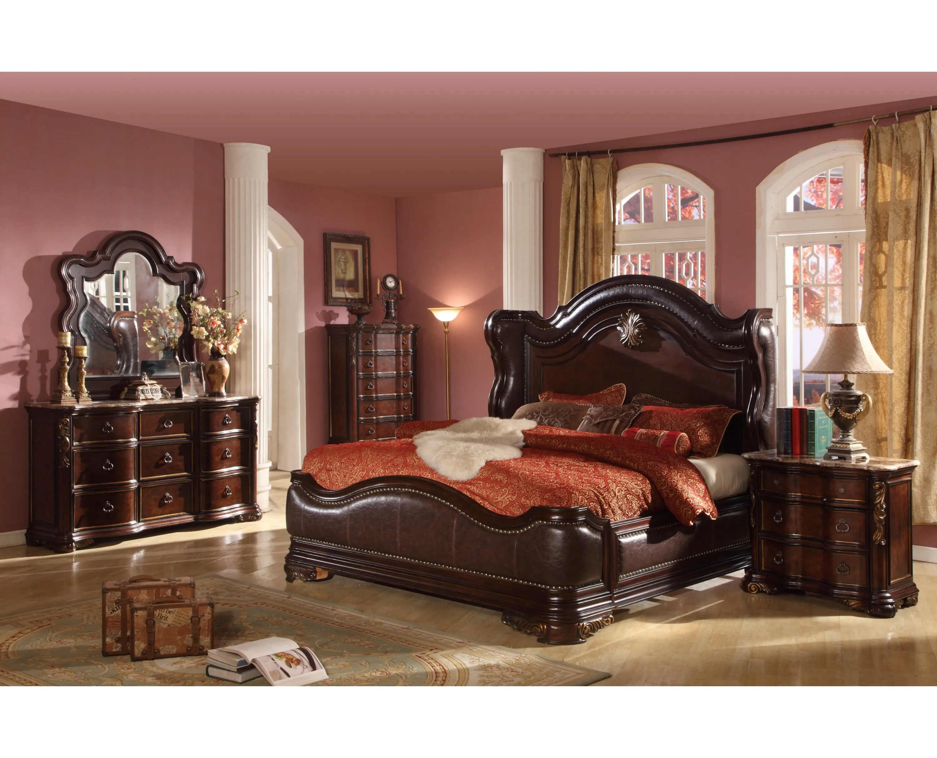 Inn Suites Bedroom Sets Hotel Custom Furniture Luxury Star Cheap Discount Customized Wooden King Bed Classic Night Stand WA191