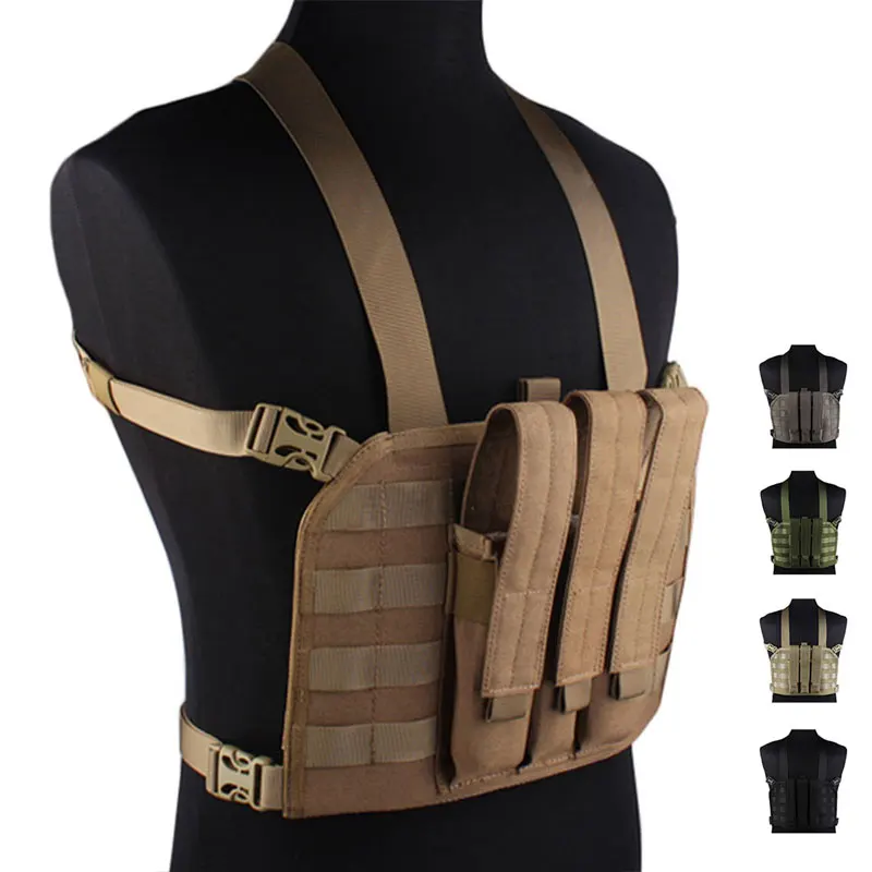 Emersongear Oxford Light Weight Micro Fight Combat Tool Chest Molle Tactical Chest Rig with MP7 Style