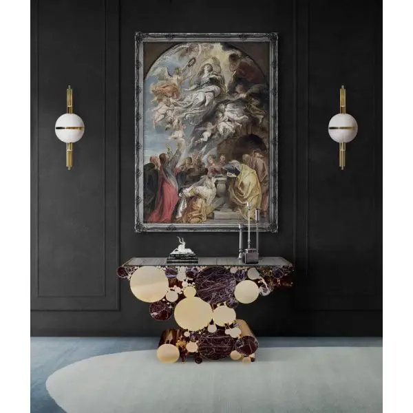 Sunwe modern luxury wood glass perfect combination side table Boca   art brass living room furniture console tables coffee table