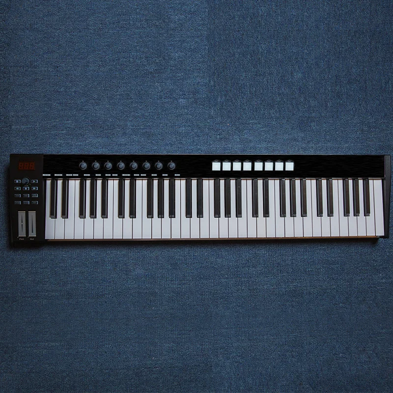 61-клавишный Профессиональный Мастер MIDI-контроллер клавиатуры с матовой алюминиевой панелью полуутяжеленные клавиши 61