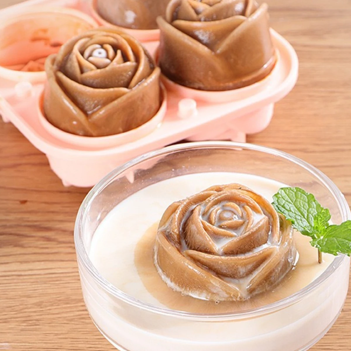 One Stop Shopping New Arrivals Food Grade Cake Candle 3D Silicone Mold 1Pc Rose Shaped Silicone Ice Cube Tray Mold