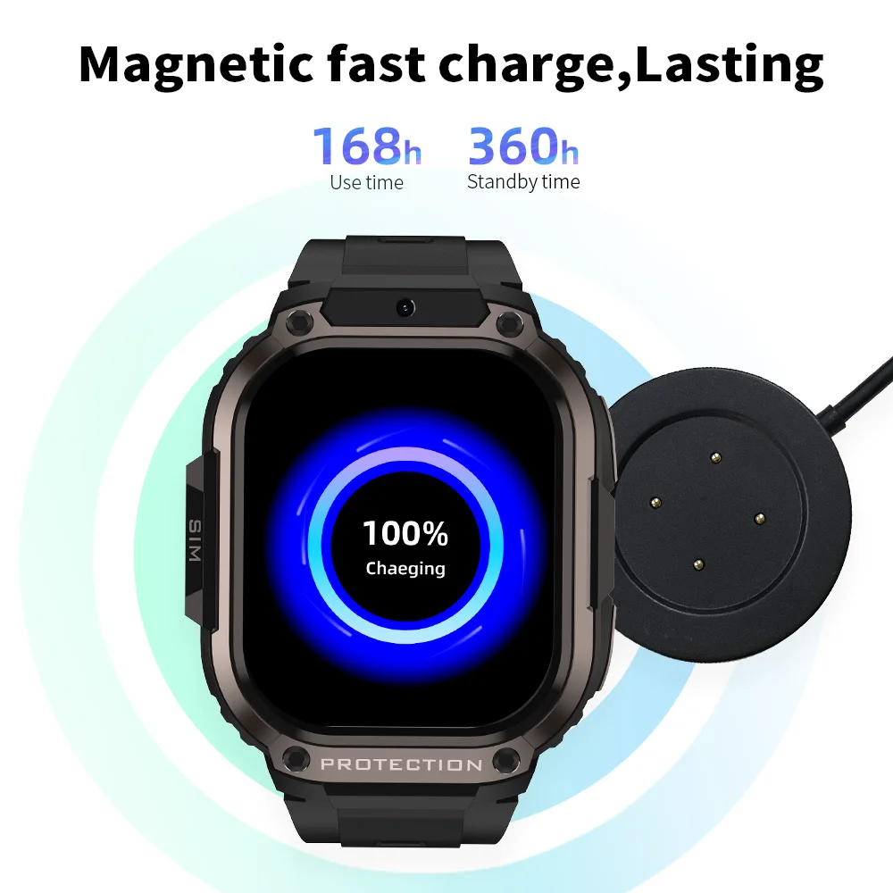 Brand Exclusive Custom Wholesale Dm63 Smart Watches Android 8.1 4G Lte Sim Card Large Screen Smart Watch 4G Camera Android Sim