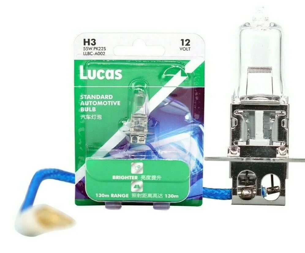 Lucas ярче H3 галогенные лампы фар автомобиля 12V 55W P14.5s галогенные лампы противотуманная фара h3 долгий срок службы галогенная лампа