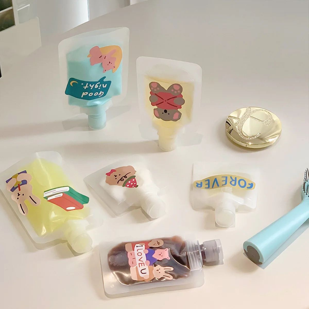 Stock 30ml 50ml 100ml Liquid Flip Mouth Travel Emulsion Dispenser Bag