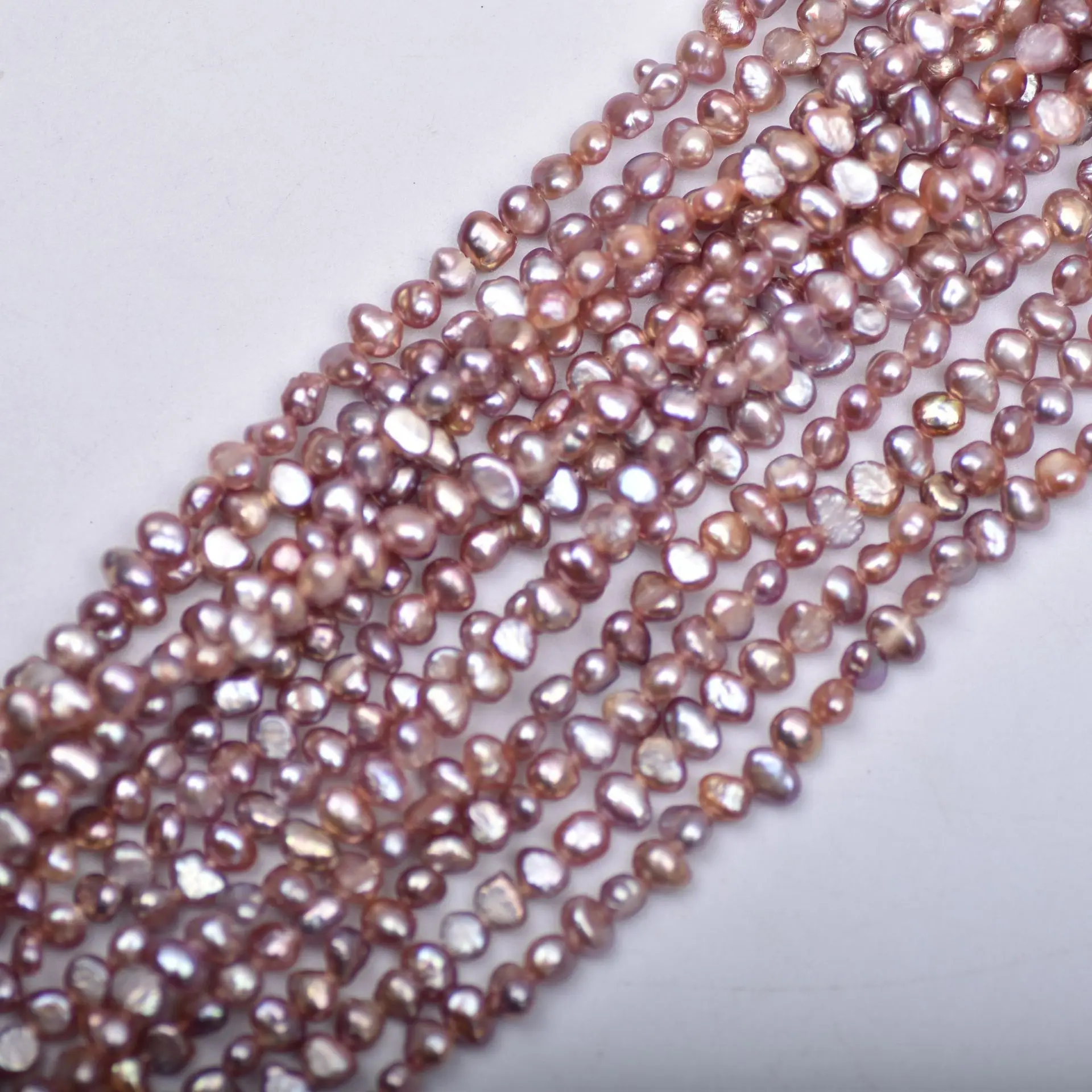Mini Beads Baroque Irregular Two-Sided Light 3-4mm White Pink Purple Diy Natural Freshwater Pearl Loose Beads