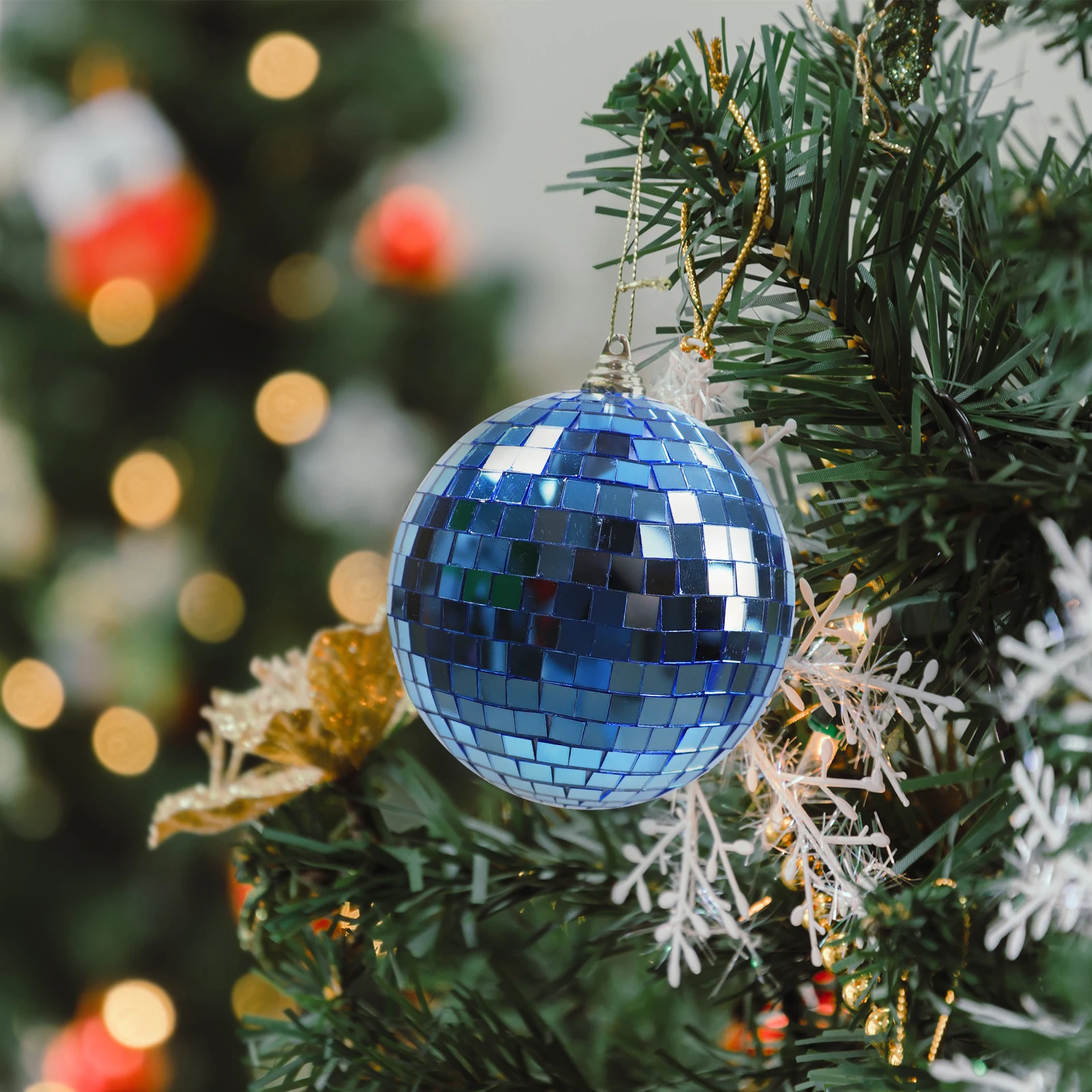 Cheap Christmas Party Supplies Laser Silver Glass Ball Hanging Tree Decoration Christmas Disco Mirror Balls