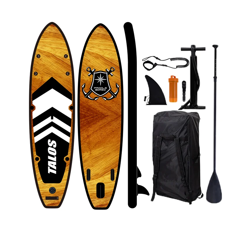 High quality OEM new design wooden inflatable sup board fishing single double stand up paddle board