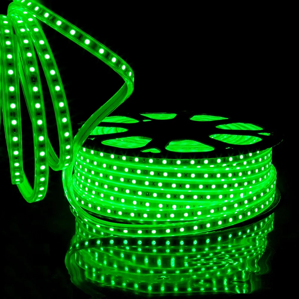 AC Power 110V 220V 120 Leds SMD2835 Flexible Tape Light Waterproof Led Strip Lights for Hotel Home Office Decoration Lighting