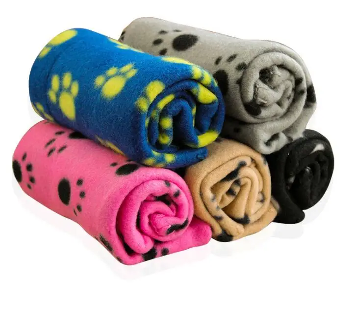Pet Printing Paws Blanket Dog Soft Warm Blanket Cat Double-Faced Blanket