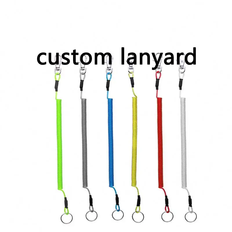 Retractable Heavy Duty Elastic Spiral Tool Hang Safety Lanyard For Safety Resilience Rope