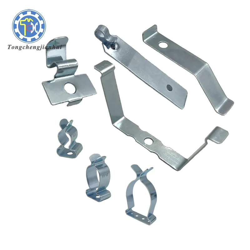 Custom Made Zinc Coated Sheet Metal Flat Stainless Steel Spring Clips For LED Light