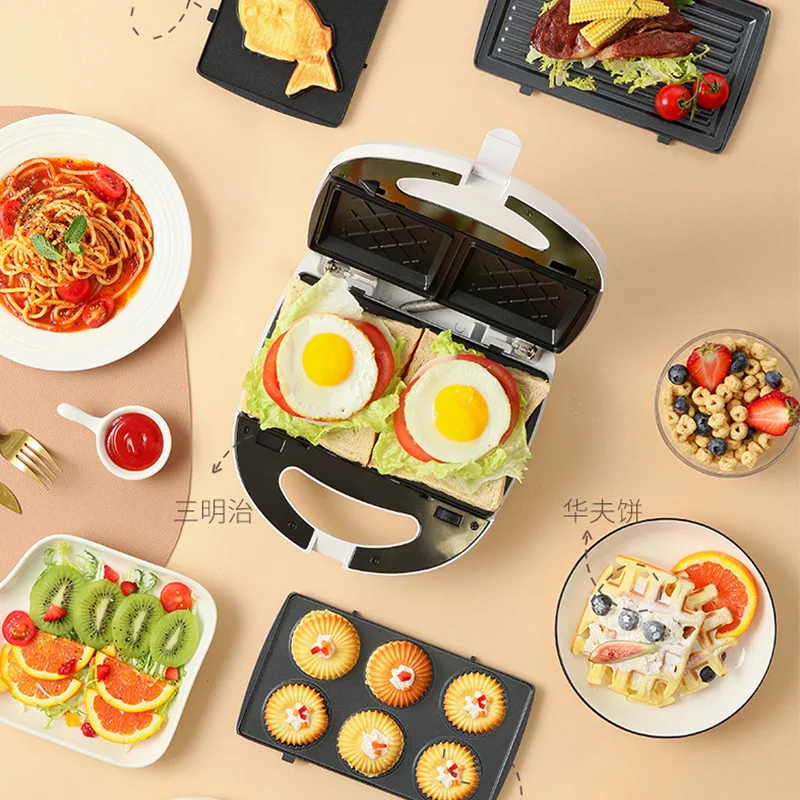 All-In-One Electric Mini Waffle Maker Machine Breakfast Toaster Sandwich Maker Artifact Home Toaster Kitchen Appliance