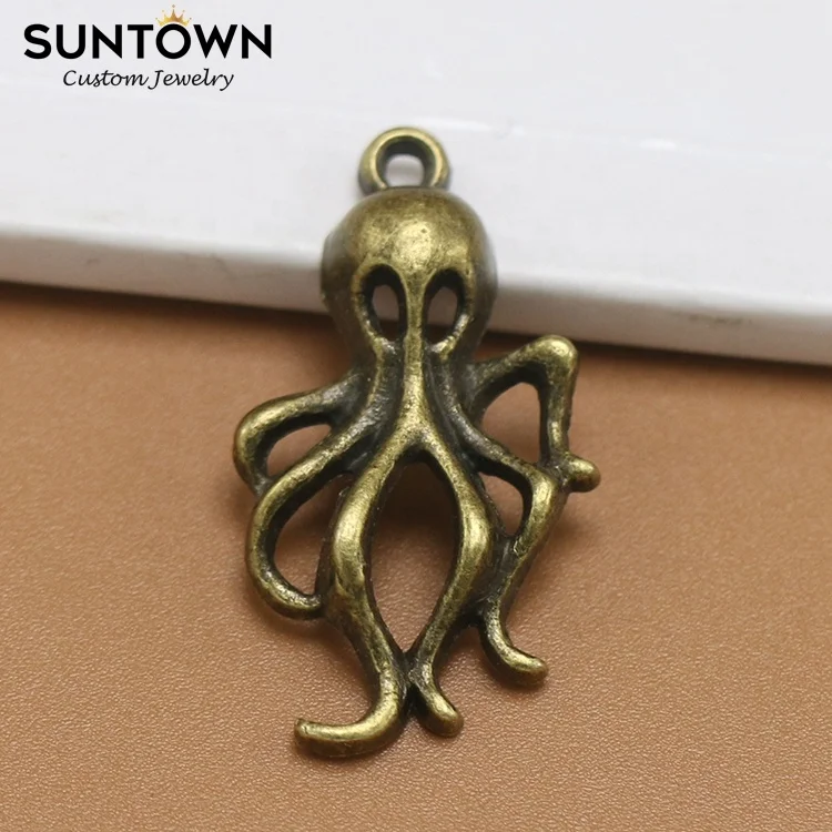 
Suntown Wholesale Vintage Zinc Designer Jewelry Alloy Small Octopus Charm For Bracelet Making Jewelry Finding Kids Accessories 