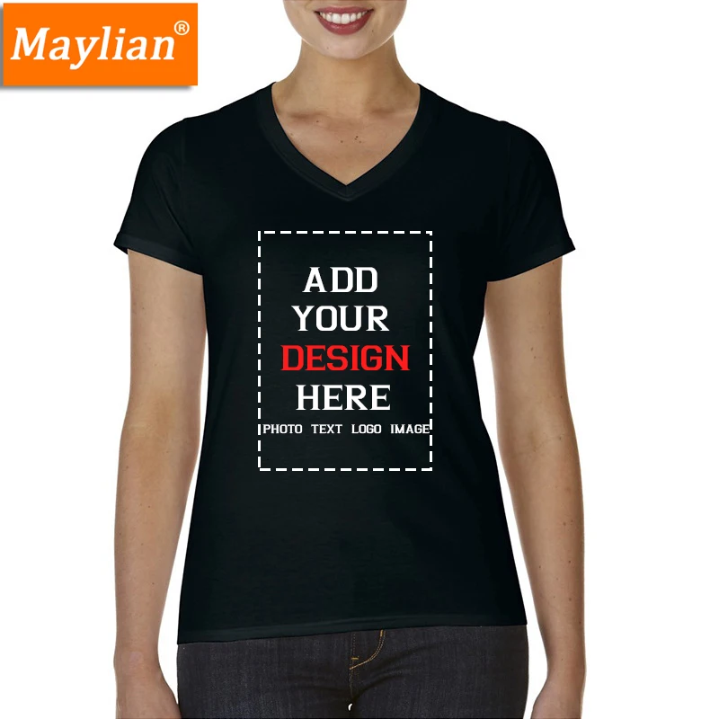 Женские футболки с логотипом на заказ, Однотонная футболка из 100% хлопка, цветная футболка с коротким рукавом, оптовая продажа, Прямая поставка