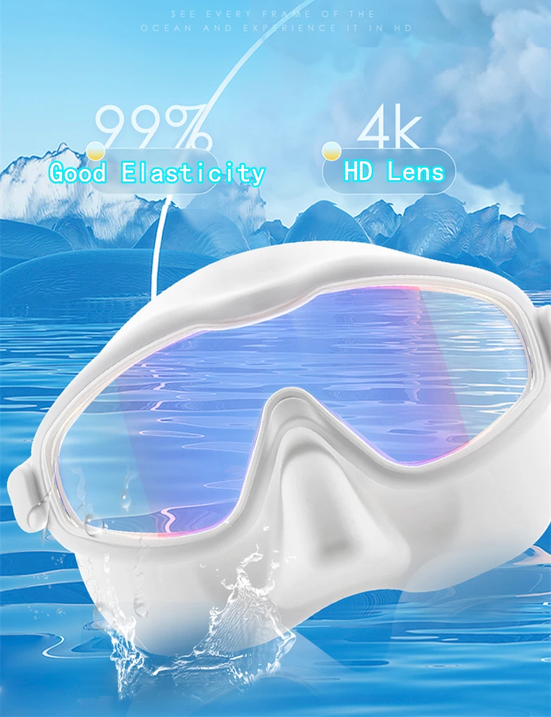 Custom Poffesional Outdoor Swim Glasses Full Face Silicone Antifog Diving Goggles Diving Mask For Men Women