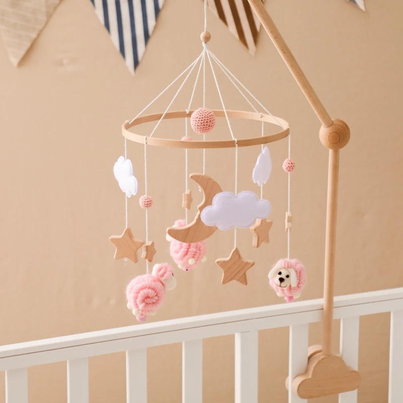 Wholesale Handmade Nursery Decor Sheep Baby Mobile & Felt Bed Bell Hanging Toys for Cribs