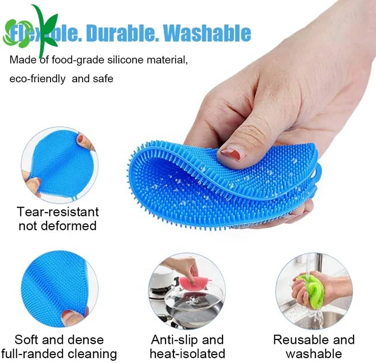 OKSILICONE многоразовая силиконовая губка для мытья посуды кухонный скребок антипригарная очистка умные кухонные приспособления щетка