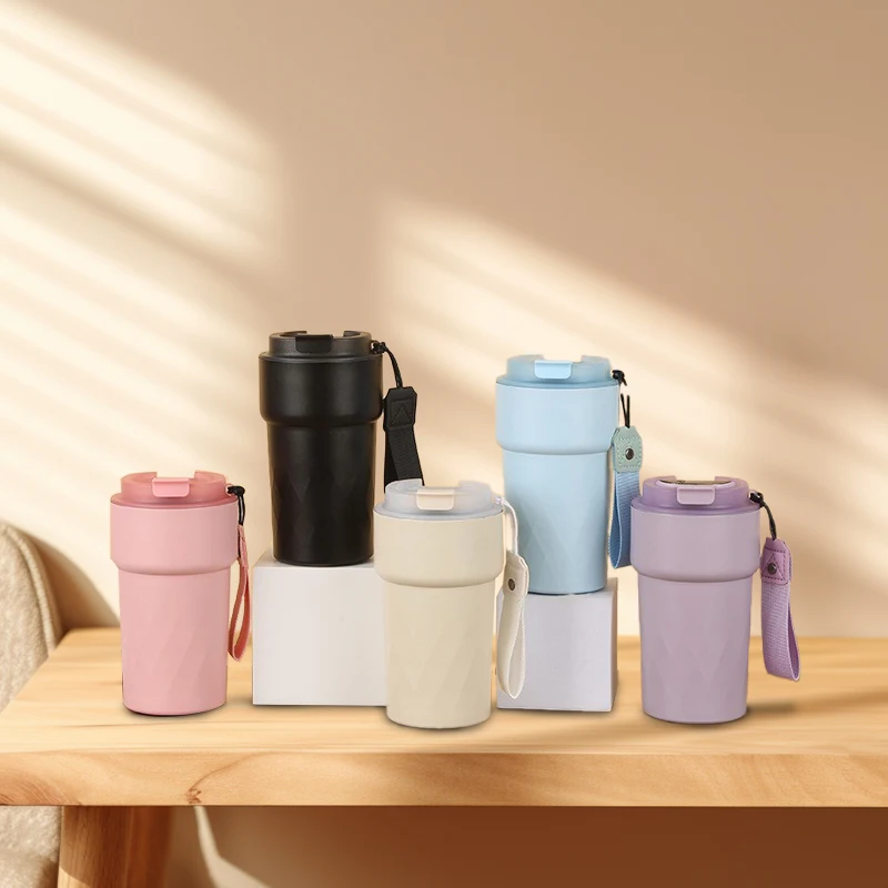 New Design Temperature Display Stainless Steel Cold Insulation Vacuum Cup Portable Car Carry 304 Water Bottle Coffee Cup