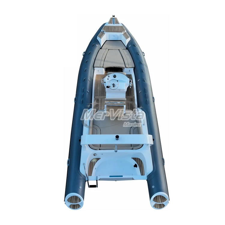 Wholesale CE approval 1.2mm PVC Hypaon Fiberglass double Hull Boat rib 760 with radio and GPS