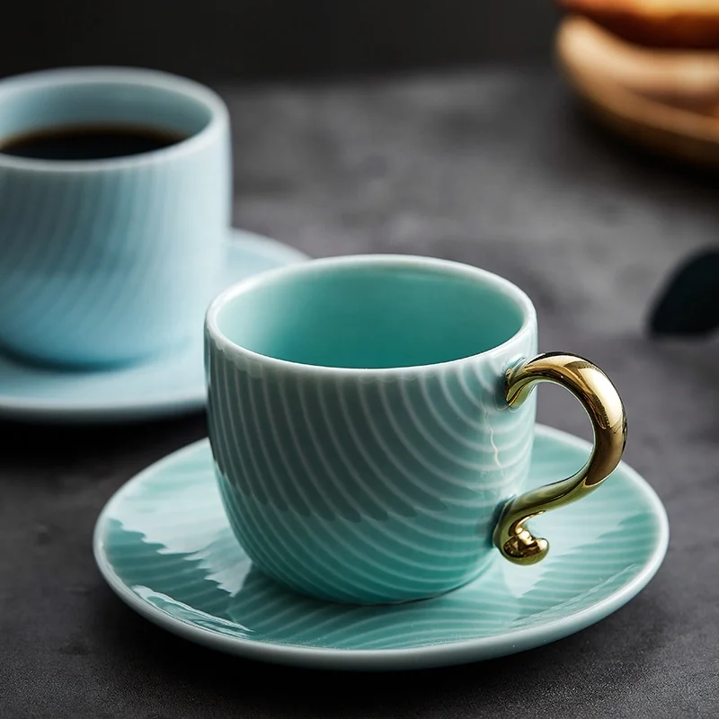 European blue Bone China coffee cup English Afternoon Tea Set teacup Tea party tazas de cafe coffee sets home drink gift