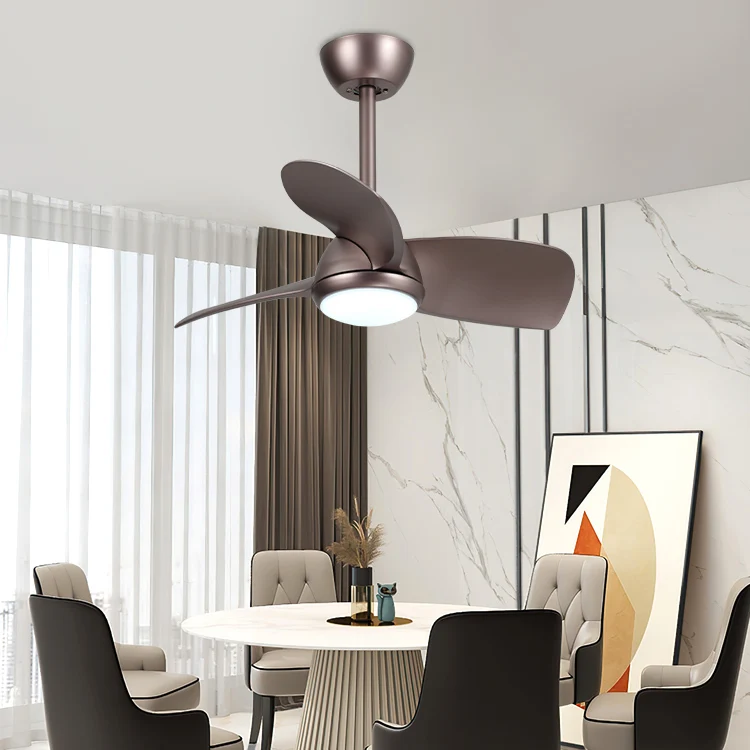 36 Inch White Blade Indoor Bedroom Remote Control Abs Ceiling Fans With Light Led