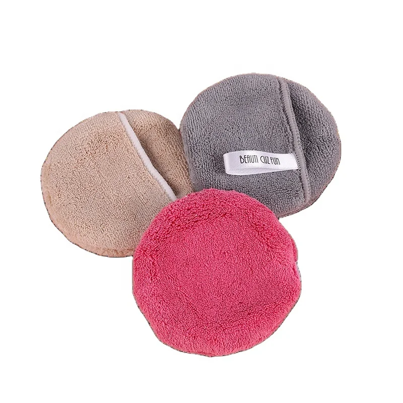 New arrival Custom Finger Pocket Facial Microfiber  Makeup Remover Pads Rounds Washable Makeup Rmoval Pads