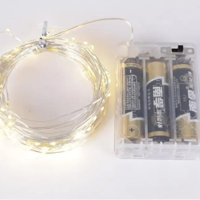 mini Decor Firefly Battery Twinkle luces de navidad 50m 100m LED Micro Silver Copper Wire christmas String Fairy Light