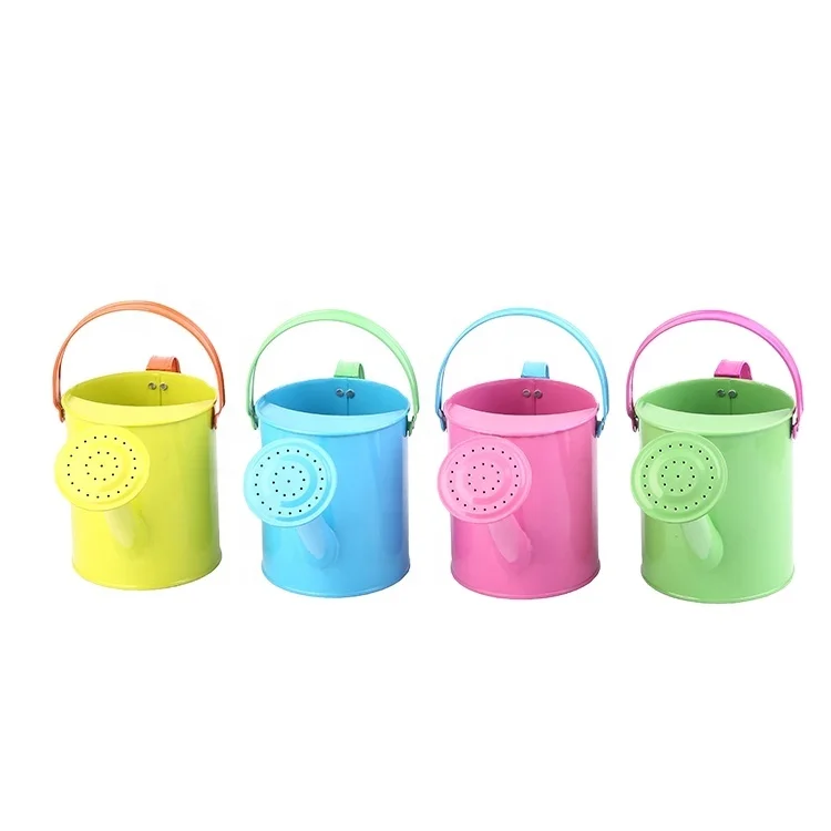 New Creative Colorful 1.6L metal watering can with color handle plant watering pot kids watering can