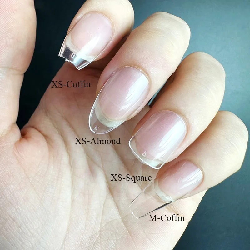 500pcs/Box False Nails Clear Flattened Square Nail Tips Full Cover Short Square High Quality XL Square Nail Tips No C Curve