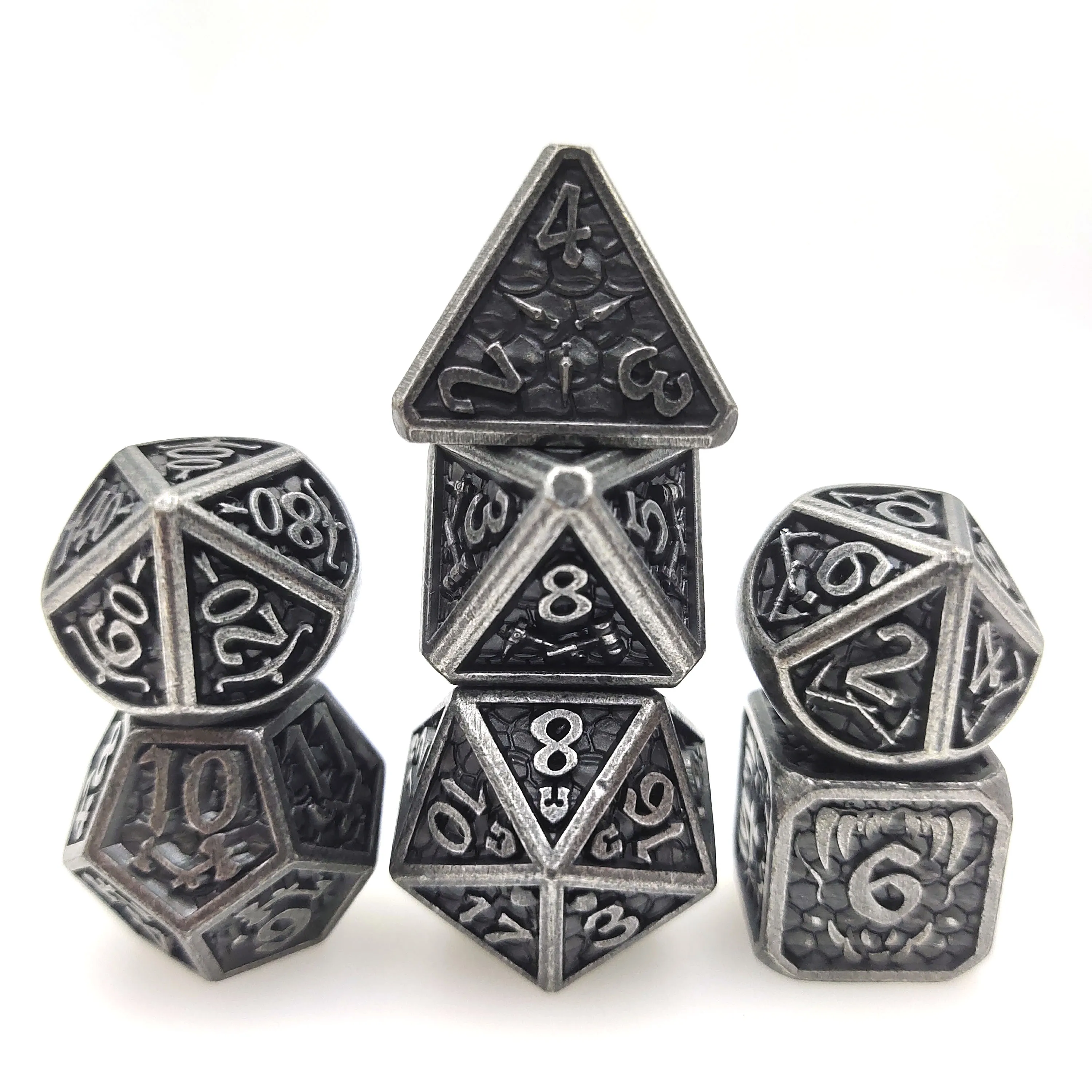 New Style 7 Pcs Galaxy Metal D&D Dice Metal DND Dice Polyhedral Metal Dice Set for Role Playing Game MTG Pathfinder