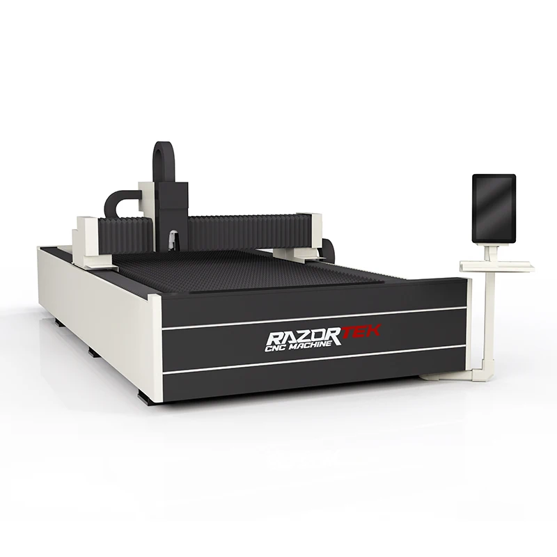 Razortek 2KW Hiwin guiderail Laser Cutting Machine CE Approved Raycus Source for Stainless Steel Iron Copper for Metal