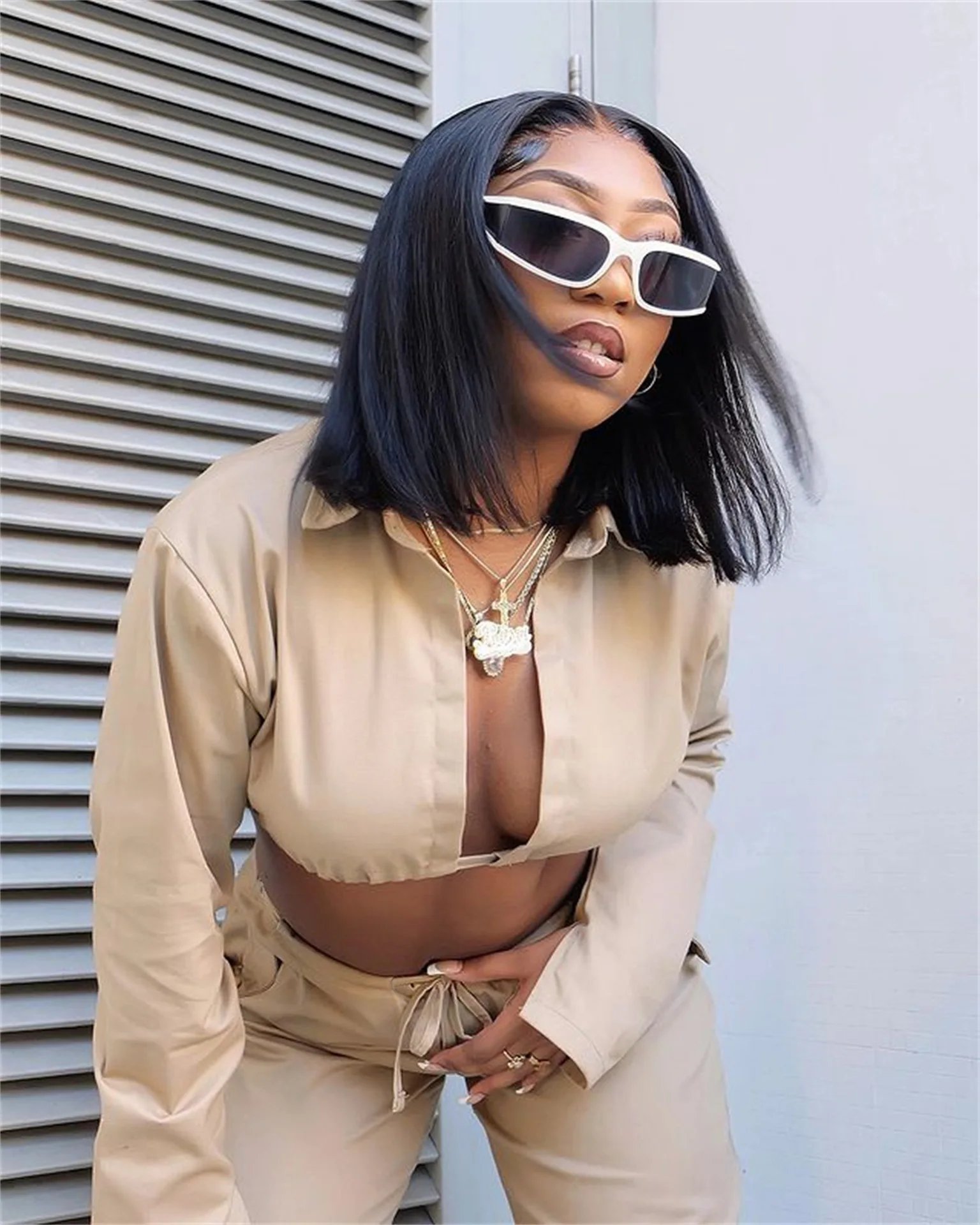 S9812-boutique clothing women solid fall streetwear drawstring shirt and pants sets women