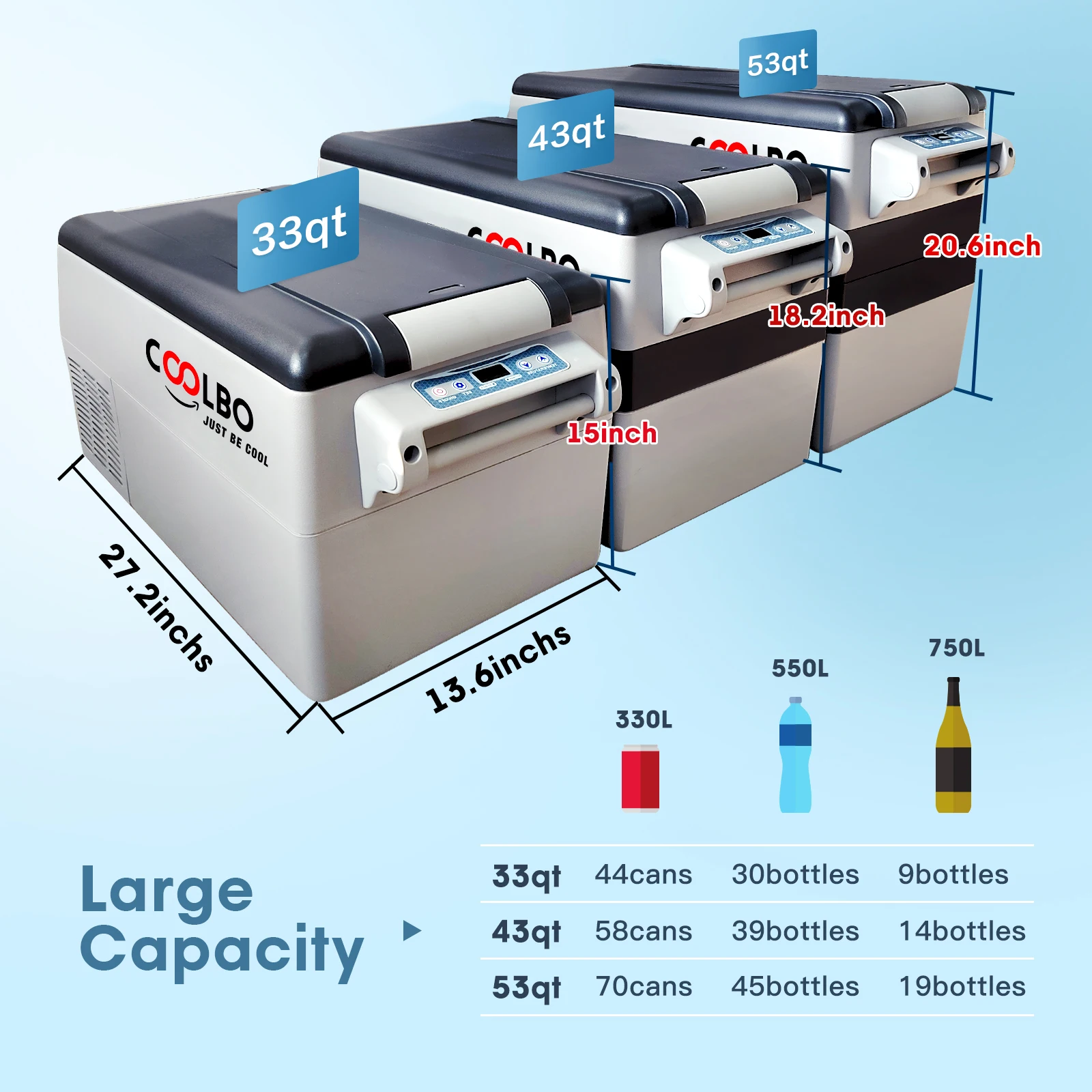 Car Fridge 42L Camper Compressor Fridge 12v Freezer 4X4 Cooler R134A/600A T/ST/N/SN 3 Years 690*345*462MM 50W