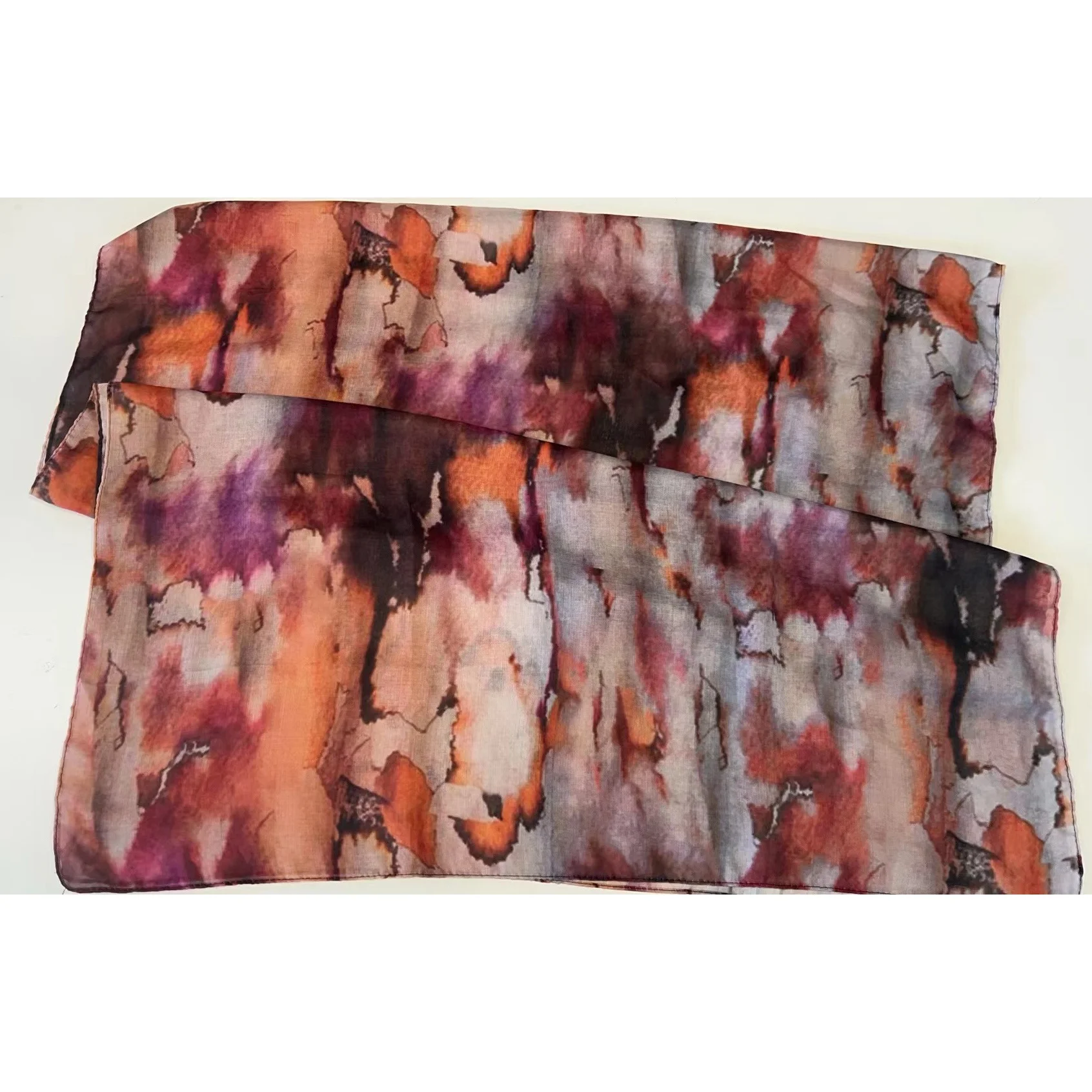 2024 Custom Tie dye Printed Hijab Head Scarf Premium Muslim Women Ombre Shawl Watercolor Marble Hijabs