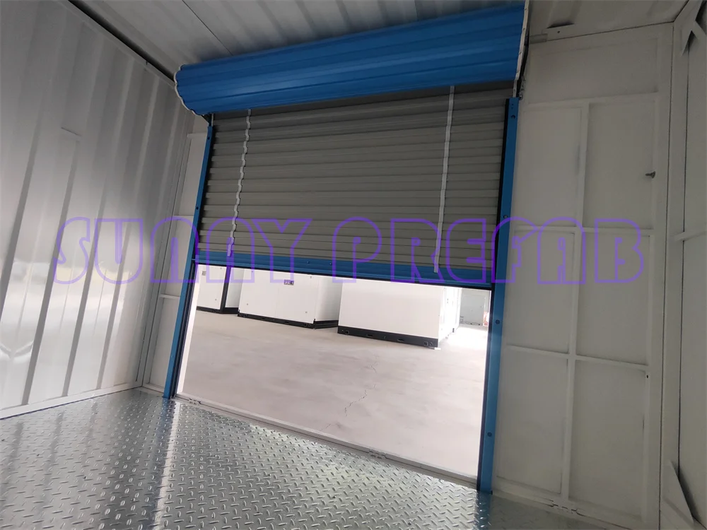 collapsible rolling up doors prefab assemble stackable  mobile container self storage portable storage foldable container