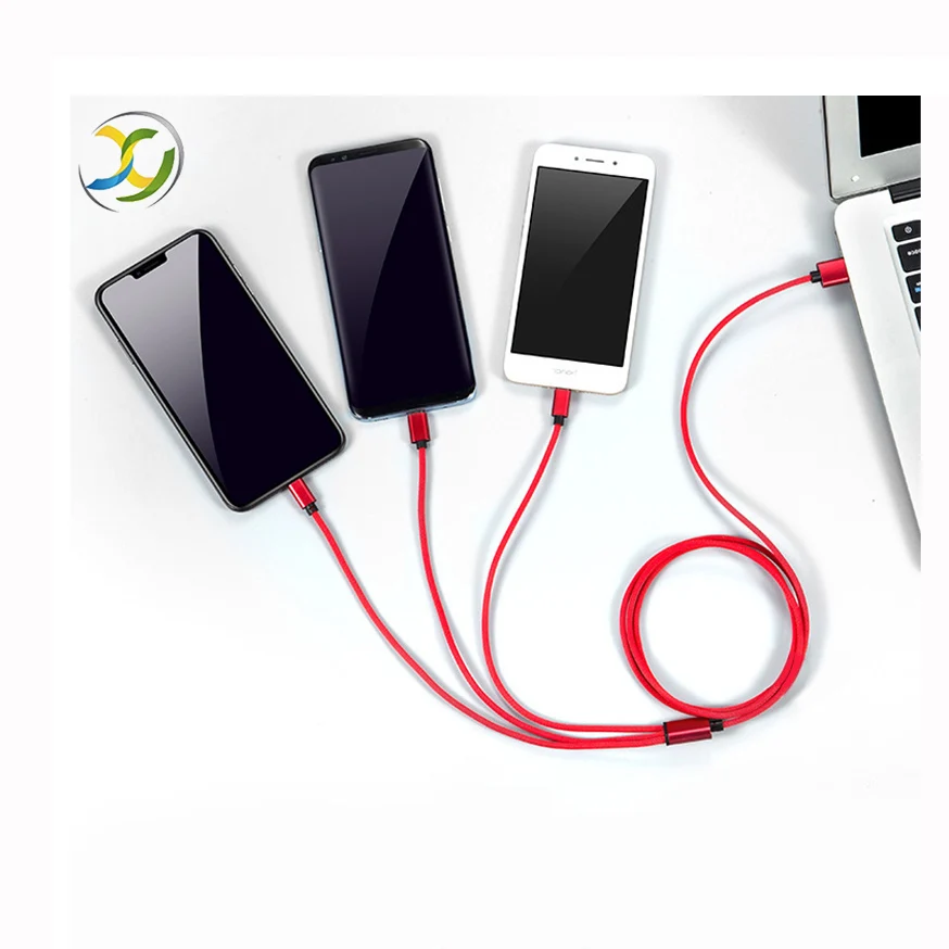 Micro USB Type C Charger Cable Cheap Nylon Braided 3 In 1 Fast Charging Usb Cables