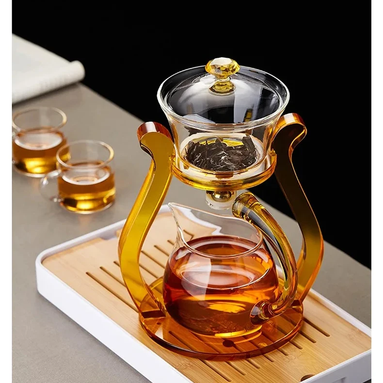 Classical Palace Style High Borosilicate Glass Tea Set Household Magnetic Tea Maker Pot