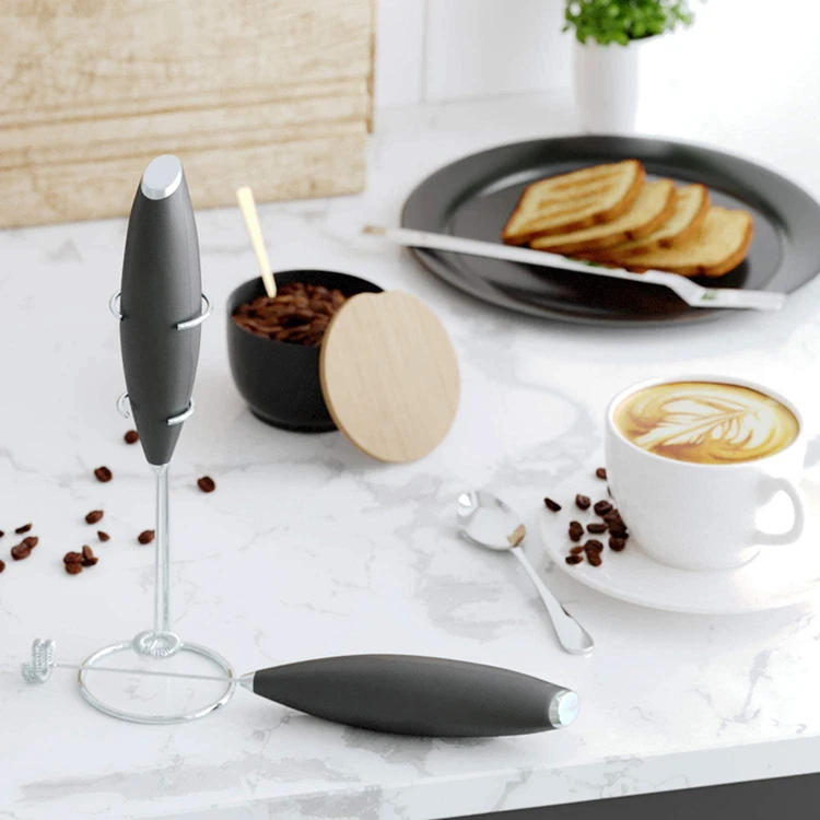 Hot sale Electric Handheld Battery Milk Frother  made of 304  Stainless Steel with stainless steel stand
