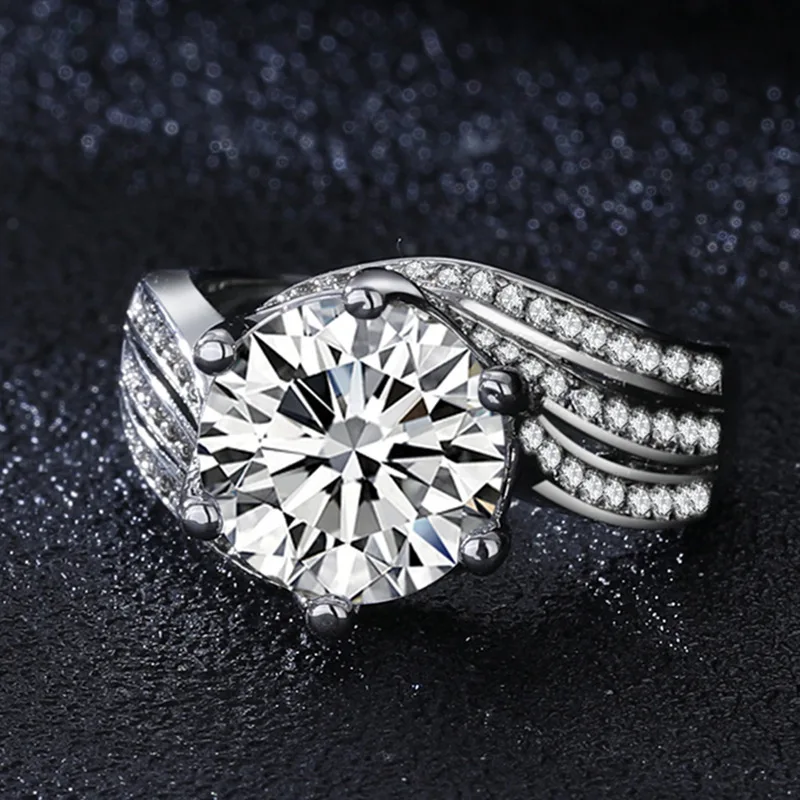 Wedding Jewelry Diamond Moissanite Ring 5 Carats Moissan Diamond Ring For Women Luxury Gift