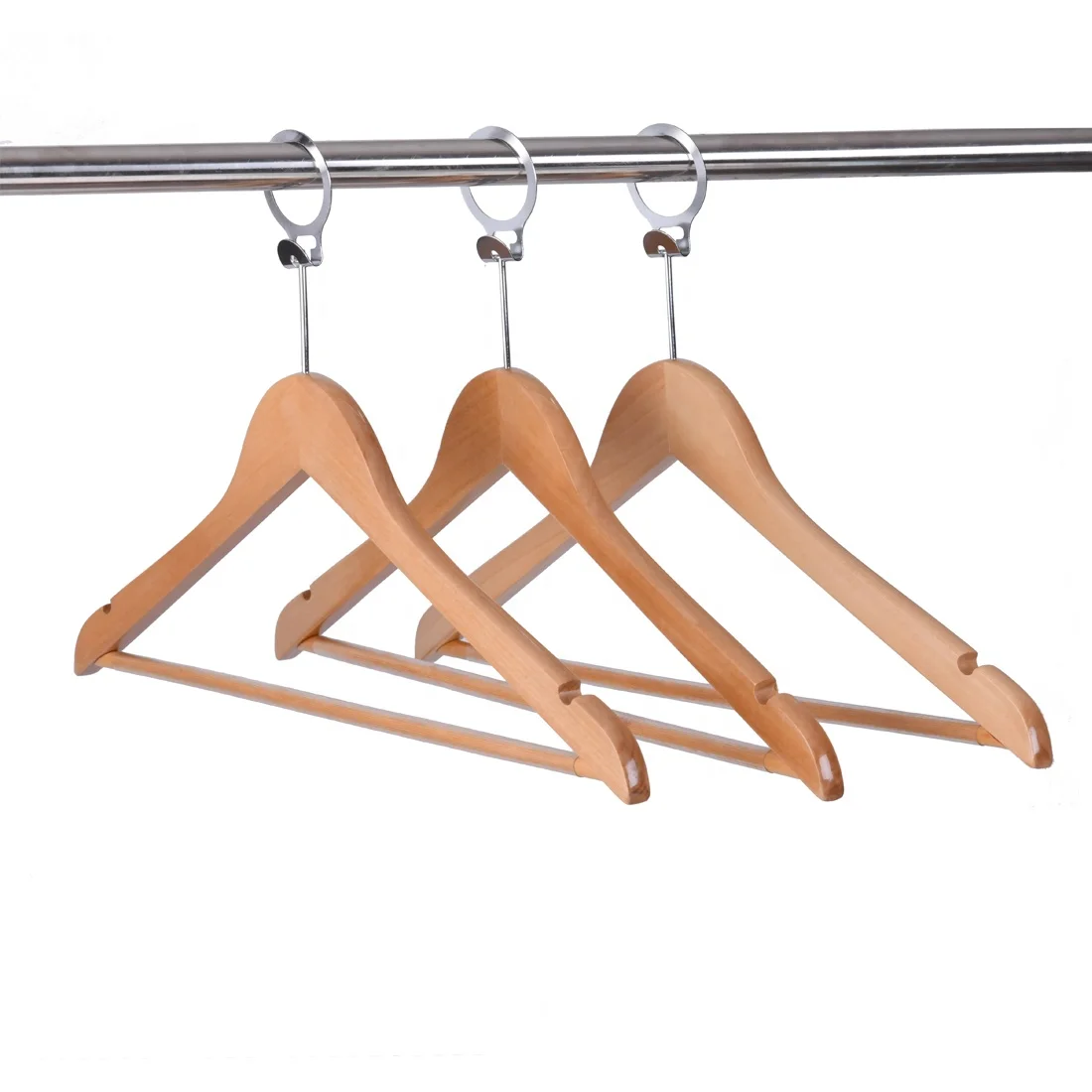 Anti-Theft Non-Slip Wooden Hotel Coat Suit Hangers for Clothes and Shirts Flat Style clothes hanger wooden suit coat hangers